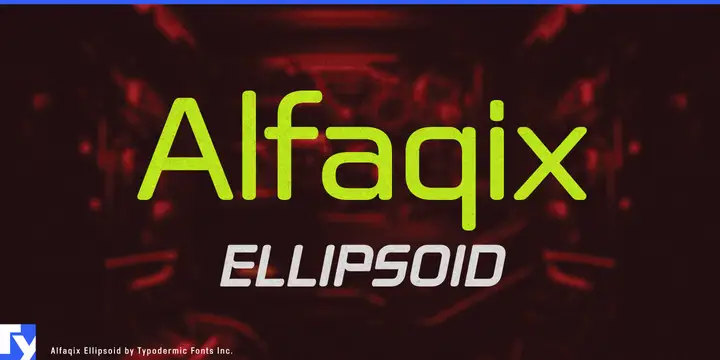 Alfaqix Ellipsoid typeface specimen