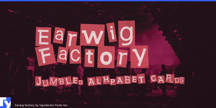 Earwig Factory typeface specimen