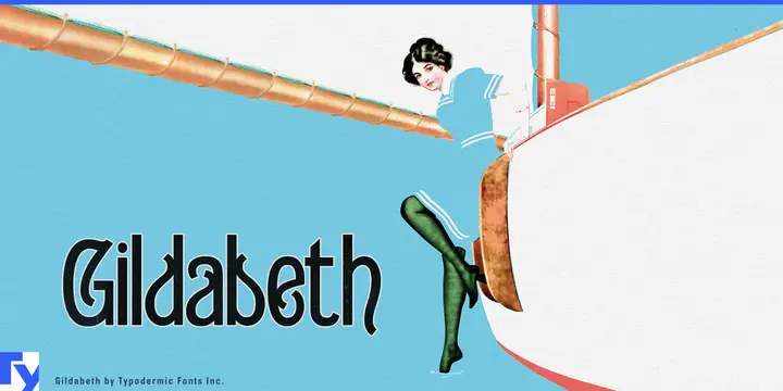 Gildabeth typeface specimen