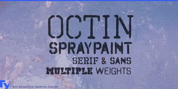 Octin Spraypaint typeface specimen