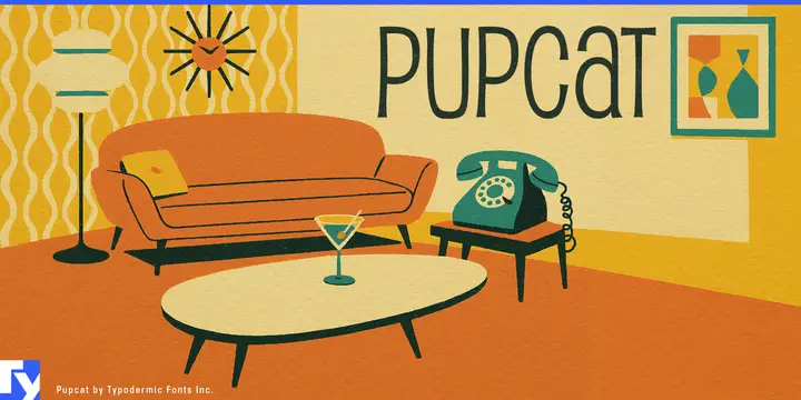 Pupcat typeface specimen
